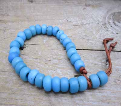 Trade Bead Bracelet African Blue Glass